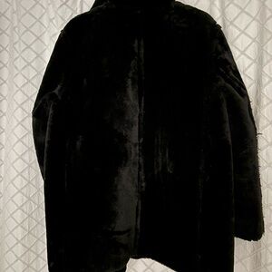 Luxurious Black Faux Fur Coat